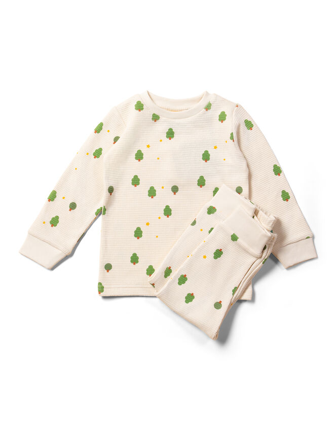 Little Green Radicals Tree Pyjamas Set, Cream (CREAM), large