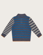 Contrast Stripe Collar Jumper, Blue (NAVY), large