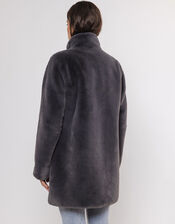 Rino and Pelle Faux Fur Single-Breasted Coat, Grey (DARK GREY), large