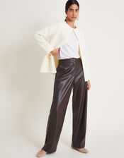 Tabby Textured Open Front Cardigan, Ivory (IVORY), large