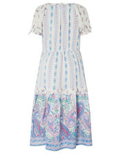Adra Paisley Print Dress in LENZING™ ECOVERO™, Ivory (IVORY), large