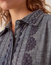 East Shreya Chambray Cotton Shirt Dress, Blue (BLUE), large
