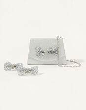 Dazzle Bow Bag and Hair Clip Set, , large