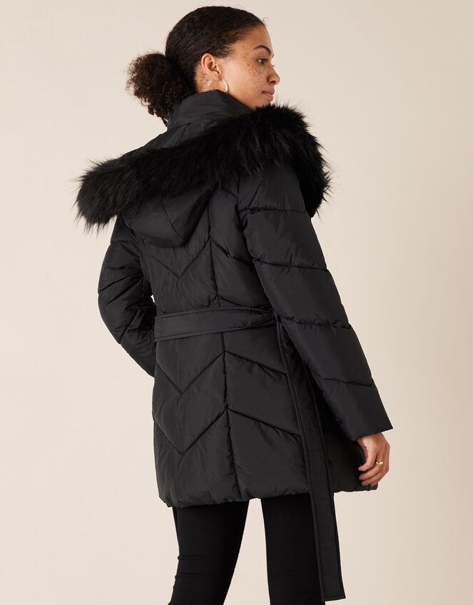 Saffi Padded Coat in Recycled Fabric, Black (BLACK), large