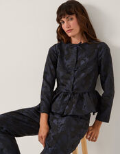 Jayda Floral Jacquard Jacket, Blue (NAVY), large