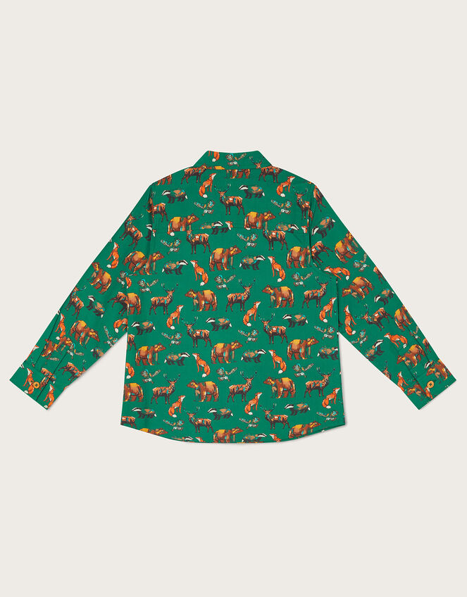 Animal Print Long Sleeve Shirt WWF-Collaboration, Green (GREEN), large
