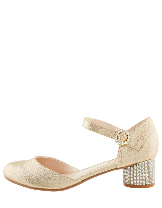 Abigail Diamante Heel Shoes, Gold (GOLD), large