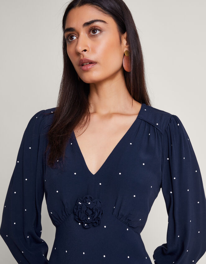 Stella Spot Dress, Blue (NAVY), large