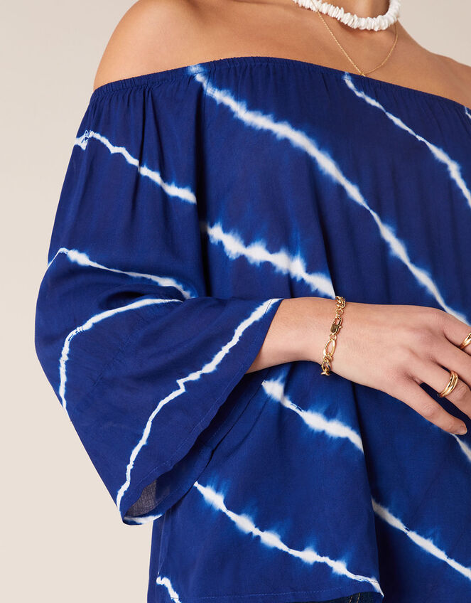 Tie-Dye Off-Shoulder Top in LENZING™ ECOVERO™, Blue (BLUE), large