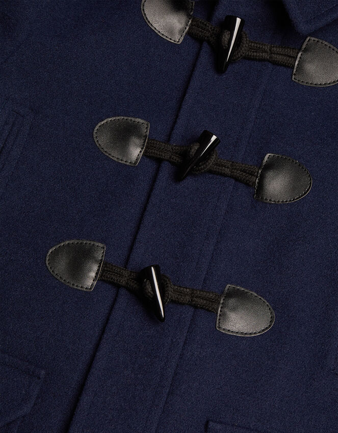 Duffle Coat with Hood, Blue (NAVY), large