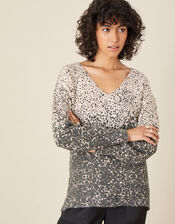 Olivia Ombre Animal Print Jumper , Ivory (IVORY), large