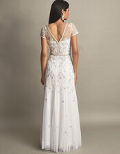 Michelle Embroidered Bridal Dress, Ivory (IVORY), large