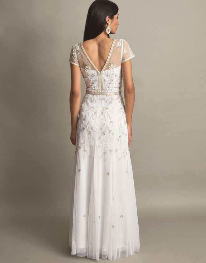 Michelle Embroidered Bridal Dress, Ivory (IVORY), large