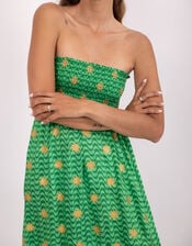 Sundress Pooja Strapless Ruffle Midi Dress, Green (GREEN), large