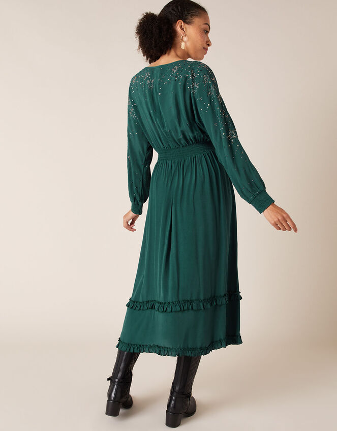 Star Heat-Seal Gem Midi Dress, Green (DARK GREEN), large