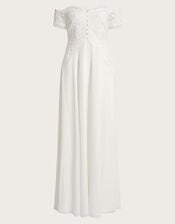 Maddie Off-Shoulder Wedding Dress, Ivory (IVORY), large