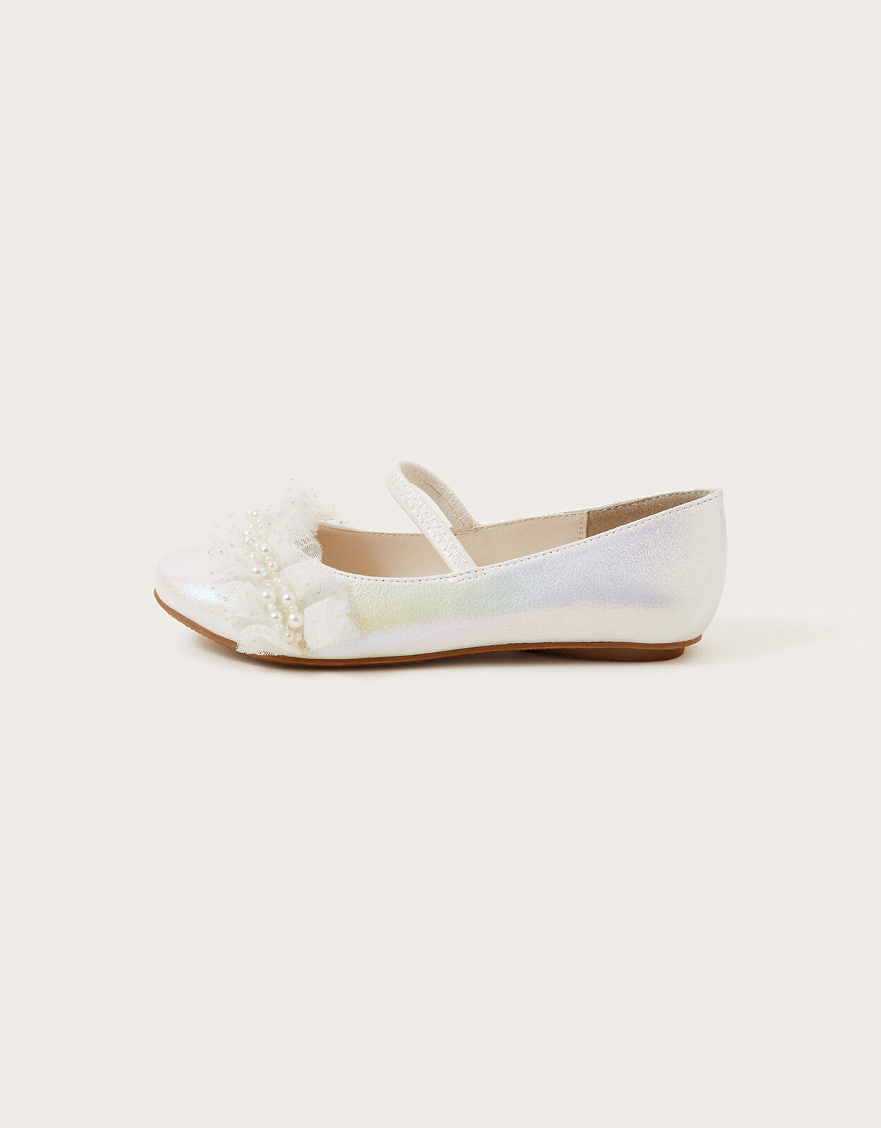 White beaded flats hot sale
