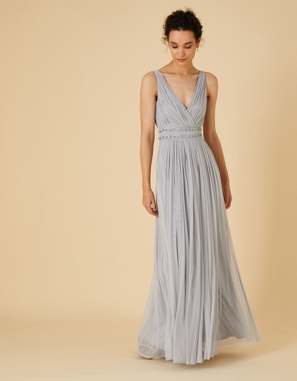 Monsoon grey maxi dress shop