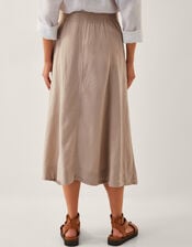 Harper Linen A-Line Midi Skirt, Natural (NATURAL), large