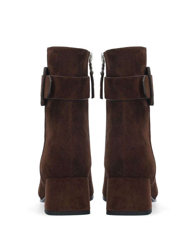 Bibi Lou Sandy Buckle Suede Ankle Boots, Brown (BROWN), large