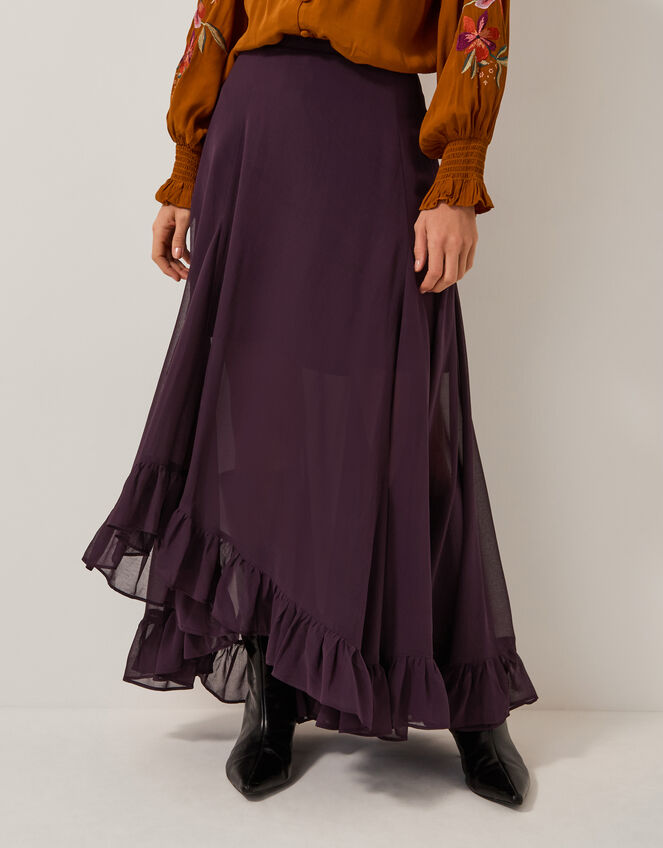 Elsie Frill Maxi Skirt, Purple (PURPLE), large