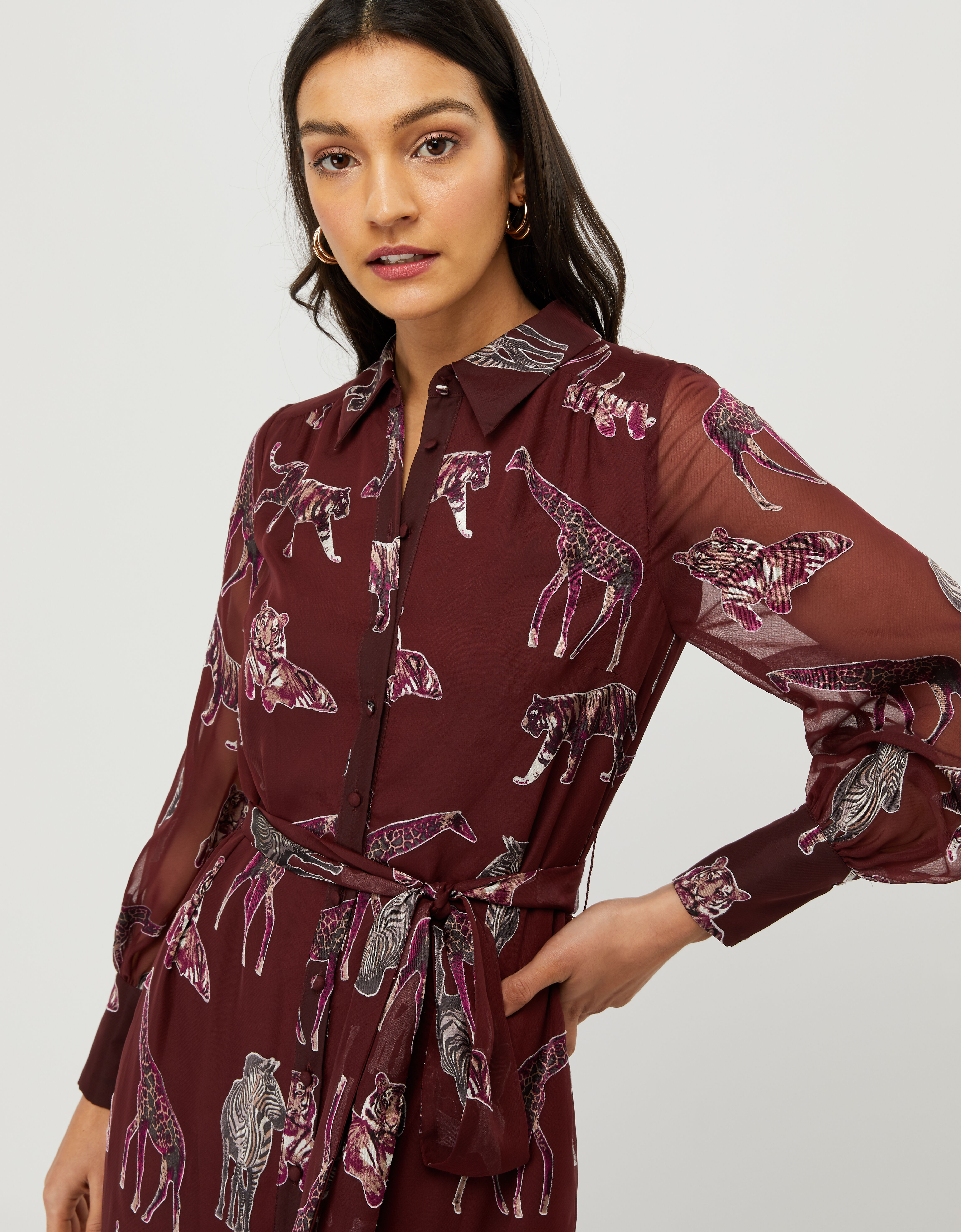 berry shirt dress