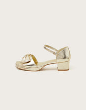 Bow Platform Sandals, Gold (GOLD), large