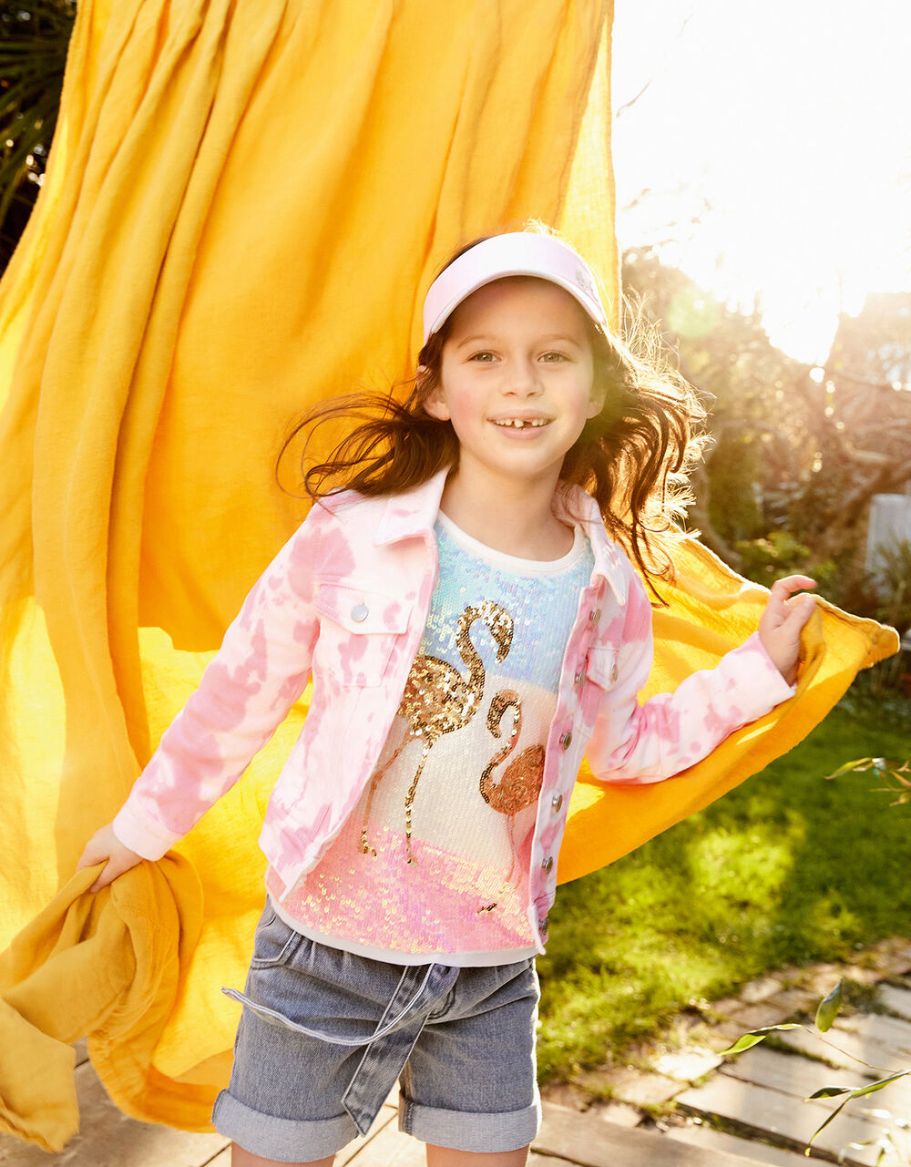 Tie Dye Denim Jacket Pink Girls' Coats & Jackets Monsoon UK.