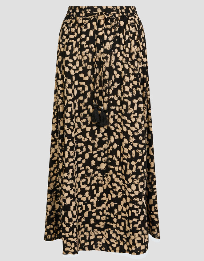 Ania Batik Print Maxi Skirt, Black (BLACK), large
