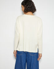 Vicki V-Neck Jumper, Ivory (IVORY), large