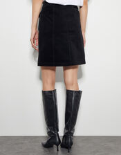 Oriana Button Mini Skirt, Black (BLACK), large