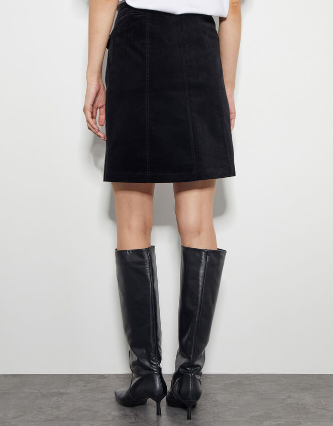 Oriana Button Mini Skirt, Black (BLACK), large