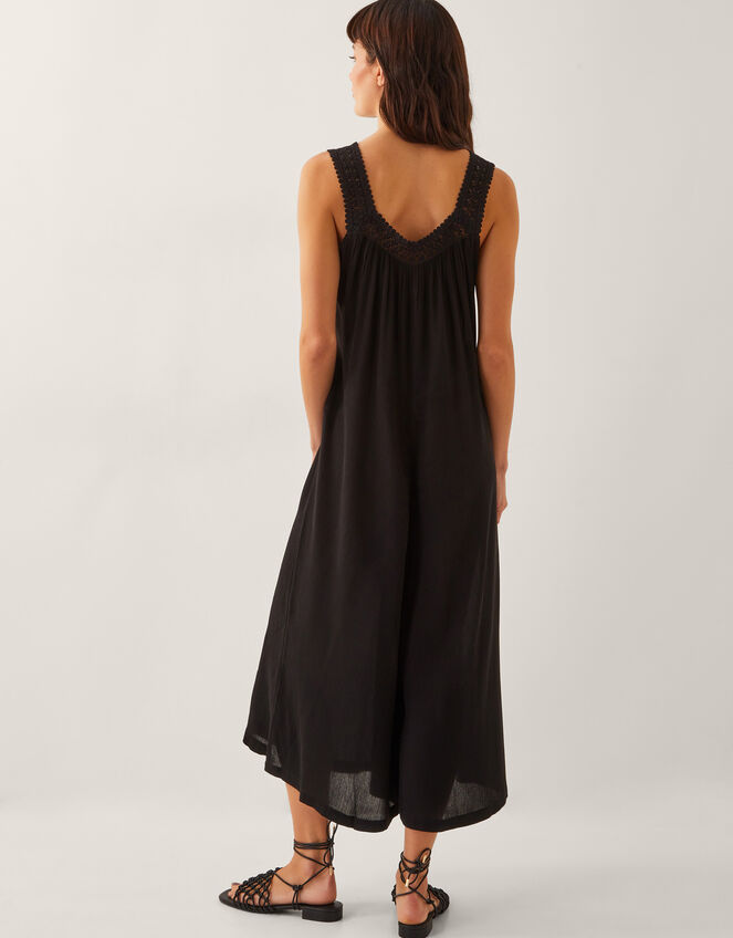 Rachel Sleeveless Culotte Jumpsuit, Black (BLACK), large