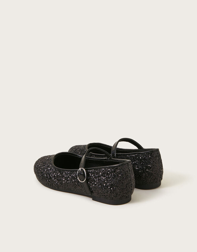 All-Over Glitter Ballet Flats, Black (BLACK), large