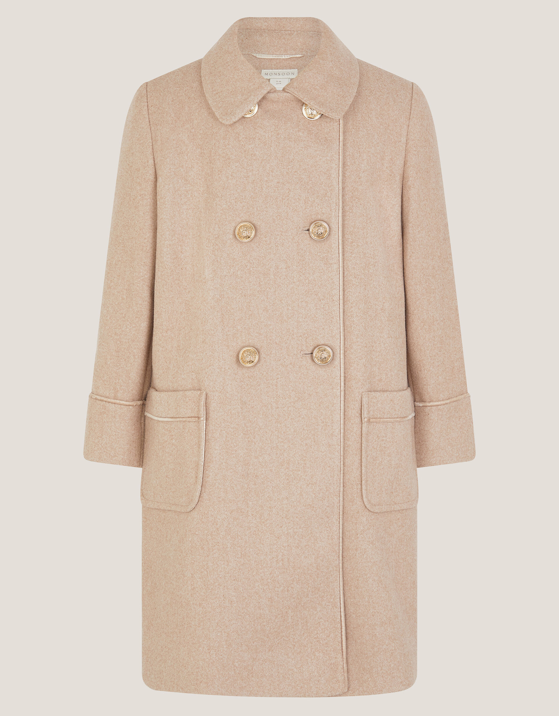 Double Breasted Collar Coat Camel
