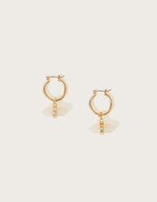 Gem Stone Huggie Hoops, , large