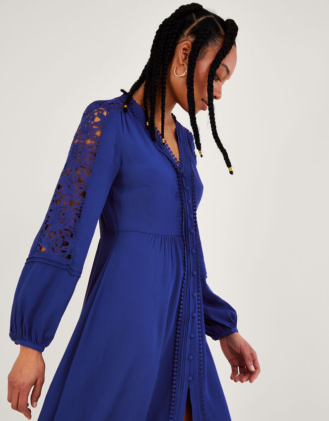 Hope Lace Trim Dress with LENZING™ ECOVERO™ , Blue (COBALT), large