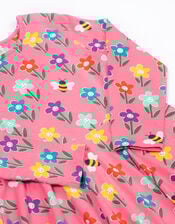 Frugi Sofia Printed Skater Dress, Pink (PINK), large