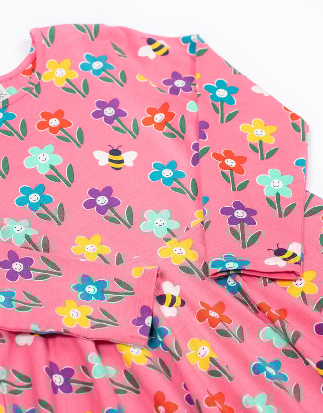 Frugi Sofia Printed Skater Dress, Pink (PINK), large