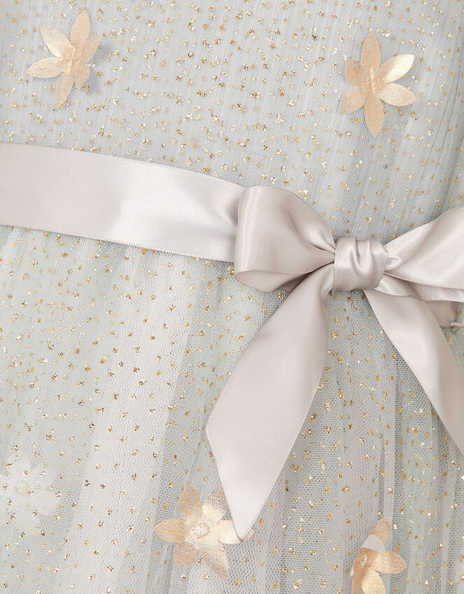 3D Petal Glitter Dress, Grey (GREY), large