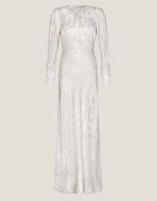 Grace Long Sleeve Satin Wedding Dress, Ivory (IVORY), large