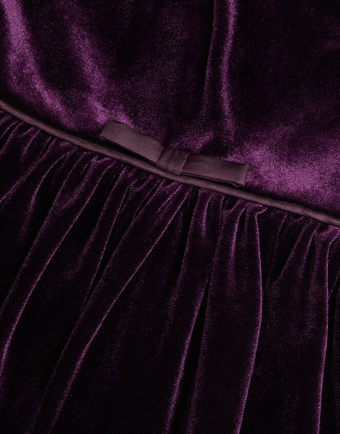 Baby Adelyn Rose Appliqu&eacute; Velvet Party Dress, Purple (PURPLE), large