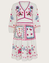 Zinnia Embroidered Dress, Ivory (IVORY), large
