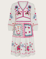 Zinnia Embroidered Dress, Ivory (IVORY), large