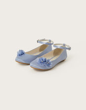 Deborah Diamante Flower Ballerina Flats, Blue (BLUE), large