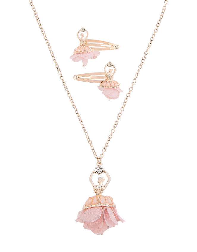 Ballerina Necklace and Hair Clip Set, , large