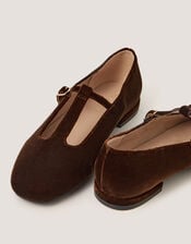 Jesi Velvet Mary Jane Ballet Flats, Brown (CHOCOLATE), large