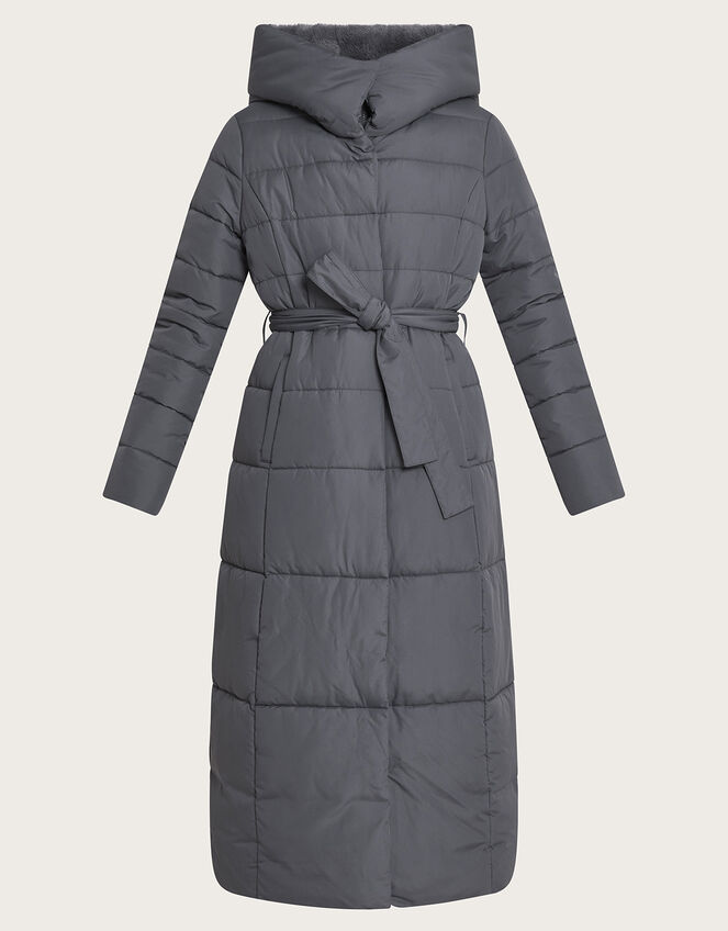 Flossy Funnel Hood Maxi Padded Coat, Grey (CHARCOAL), large