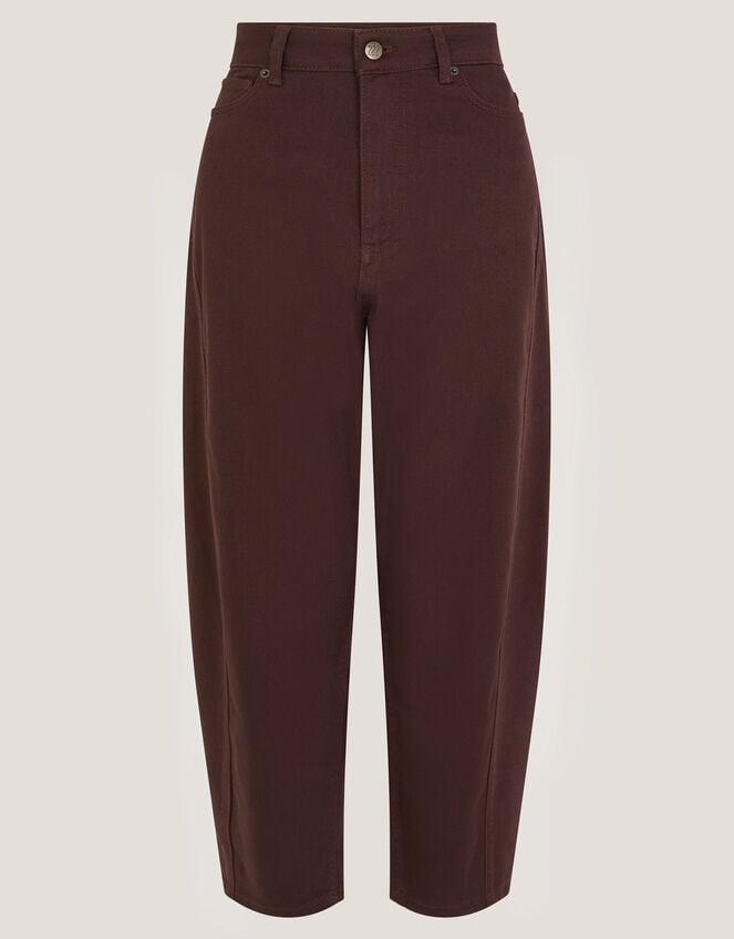 Leah Barrel Jeans, Brown (CHOCOLATE), large
