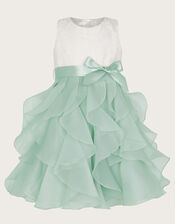Baby Lace Cancan Ruffle Dress, Green (SAGE), large